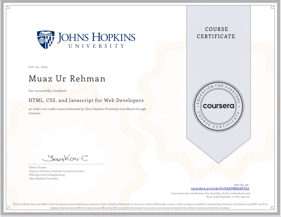 HTML/CSS/JS Certificate